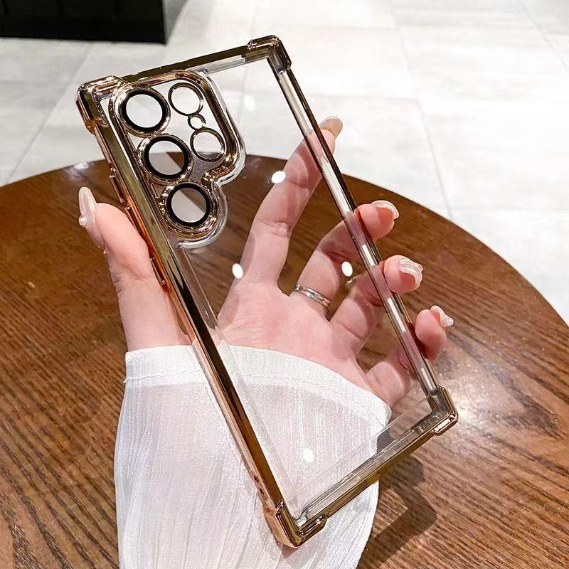 เคสโทรศัพท์แบบใส, การออกแบบการชุบ Luruxy, สำหรับ  case  samsung  galaxy  s24  S25 Ultra, S23, S22 Pl