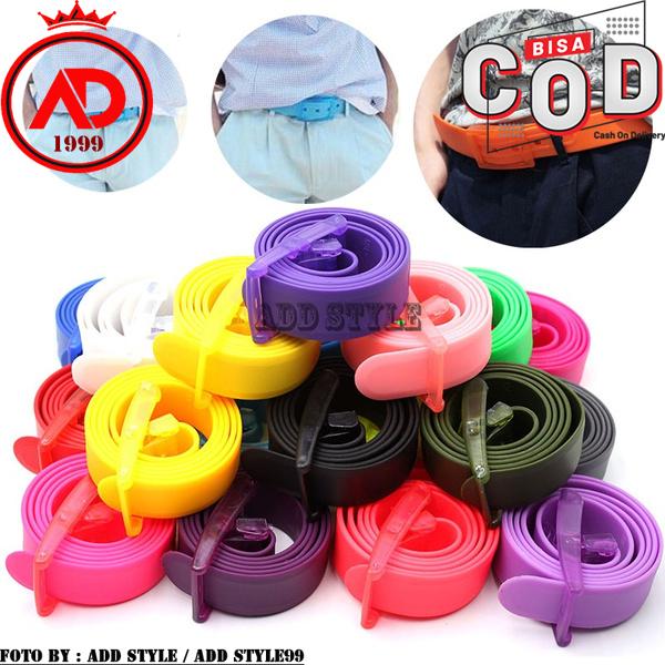 ADD STYLE99 | Ikat Pinggang Pria Unisex Gesper Rubber Untuk Golf Warna Sabuk Harum Anti Alergi Besi COD 1