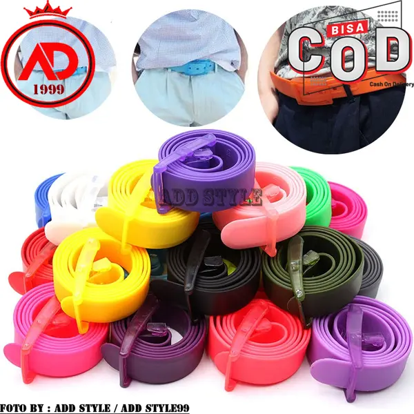 ADD STYLE99 | Ikat Pinggang Pria Unisex Gesper Rubber Untuk Golf Warna Sabuk Harum Anti Alergi Besi COD 1