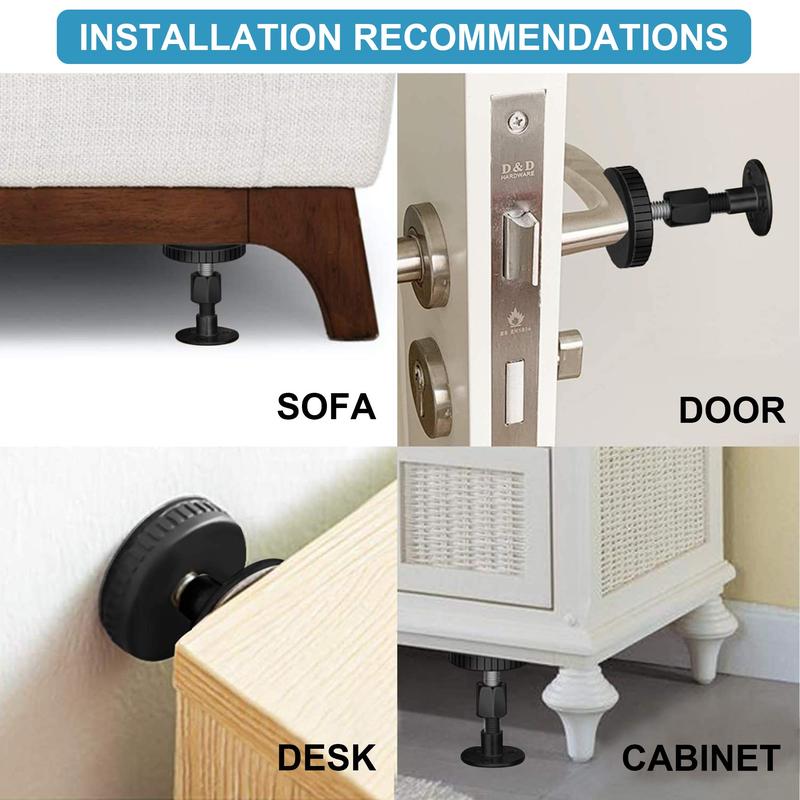 Adjustable Threaded Bed Frame Anti-Shake Tool, Self-adhesive Headboard Stopper, Furniture Hardware for Beds Cabinets Sofas 7