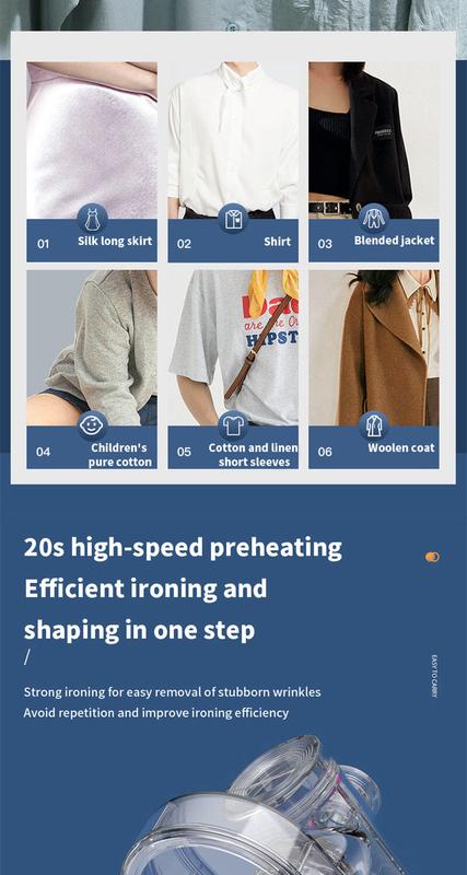 Product Introduction of Portable Mini Steam Iron For Clothes Foldable Handheld Electric Ironer Wet Dry Garment Steamer Ironing Machine Travel Home Appli 16