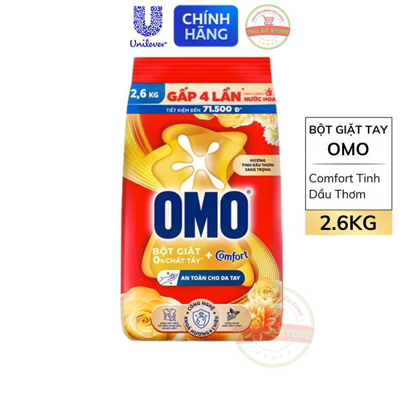  Bột Giặt Tay OMO Comfort Vàng Tinh Dầu Thơm - Túi 2.6KG 