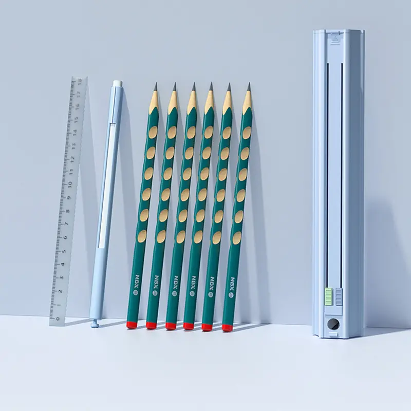 Hộp Bút Cầm Tay 1 Bộ, Bao Gồm 6 Bút Chì, 1 Cục Tẩy, 1 Thước Kẻ, 1 Dụng Cụ Gọt Bút Chì, Hình Lục Giác, Đa Năng, Thích Hợp Cho Trẻ Em, Hộp Đựng Bút Chì, Hộp Đựng, Đồ Dùng Học Tập, Quà Tặng 7