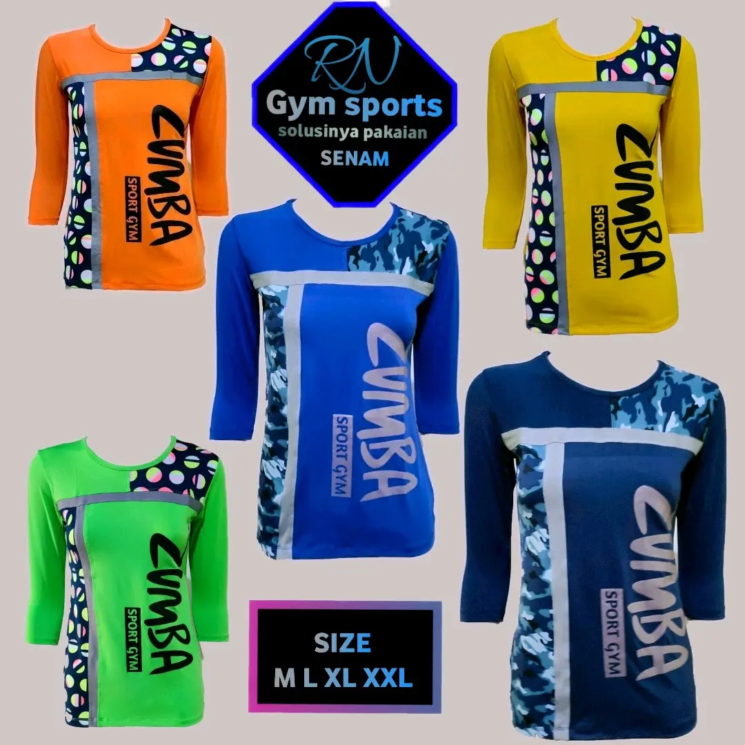 kaos olah raga baju atasan senam wanita Sport