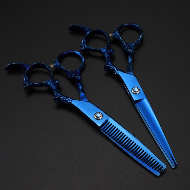 Product Introduction of Professional JP 440c 6 '' Blue scissor Dragon hair scissors haircut thinning barber makas cutting shears hairdresser scissors Haircare Heatless Steel 4