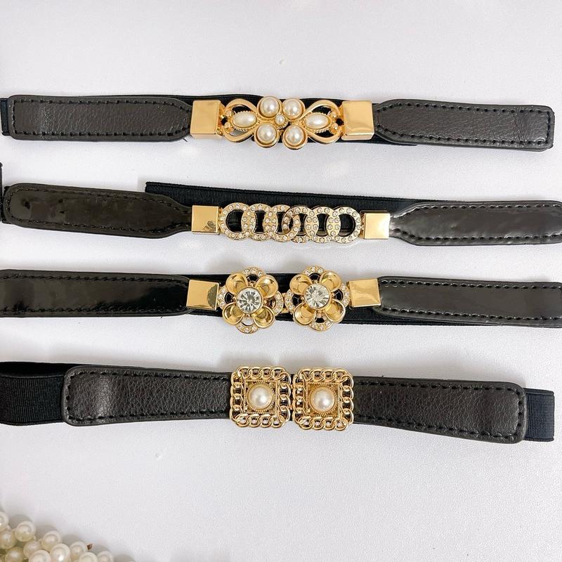  Thắt lưng váy quần nịt đầm bản nhỏ 1cm mặt đính đá có chun dành cho nữ  TẶNG GÓI CHỐNG ẨM+ ĐỒ ĐỤC LỖ  