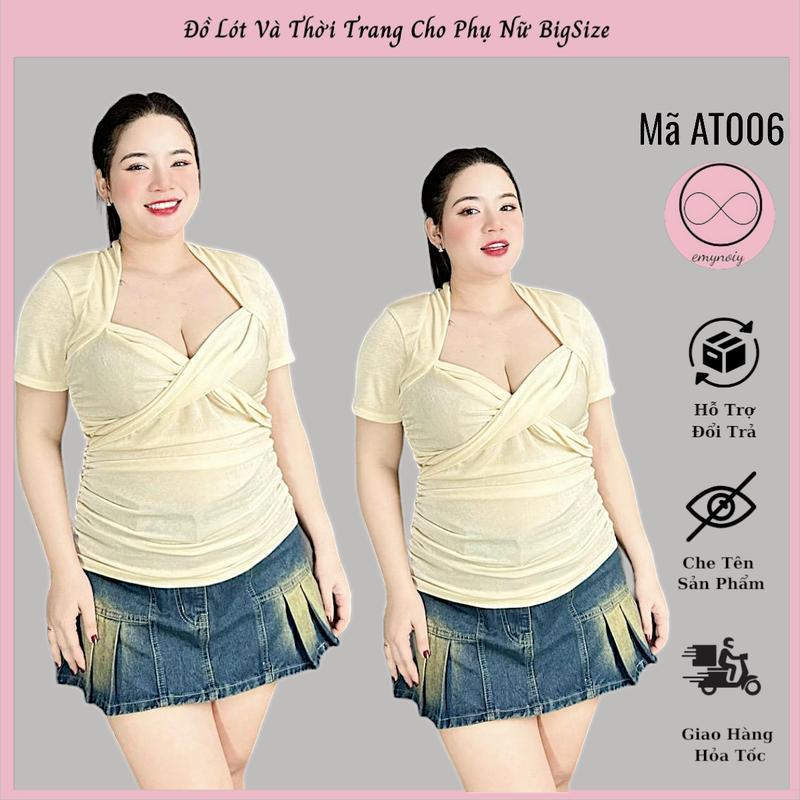 Product Introduction of Mã AT006 – Áo thun nữ bigsize, dáng xoắn ngực rút eo, chất thun nhung mềm, tôn dáng thoải mái 9