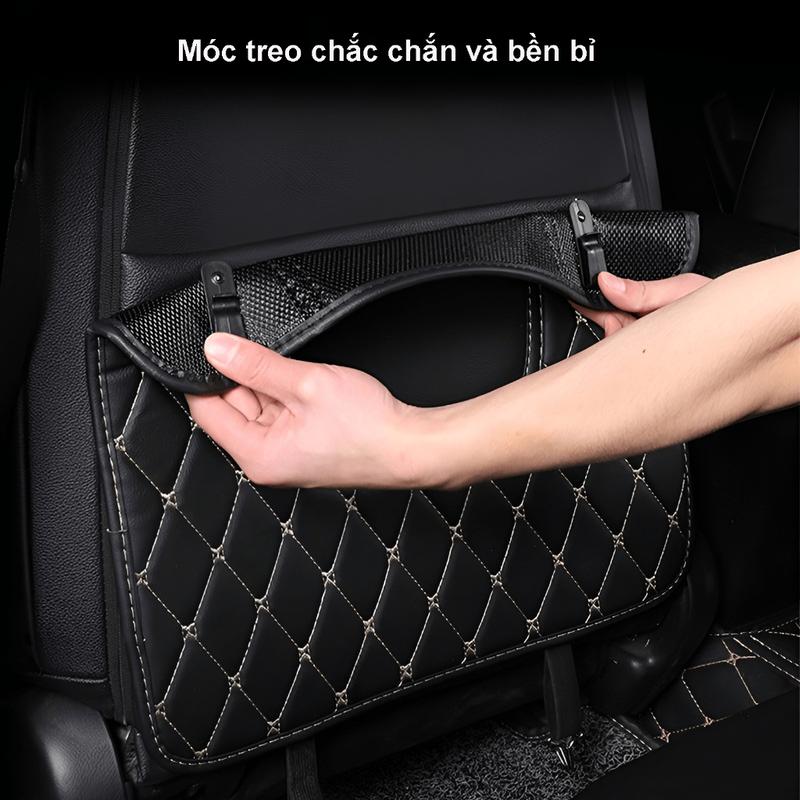 Tấm Chắn Lưng Ghế Ô Tô Da PU - Đệm Lót Bảo Vệ Lưng Ghế Ô Tô Có Logo Theo Hãng Xe, Chống Thấm Nước, Chống Trầy, Chống Bẩn 5