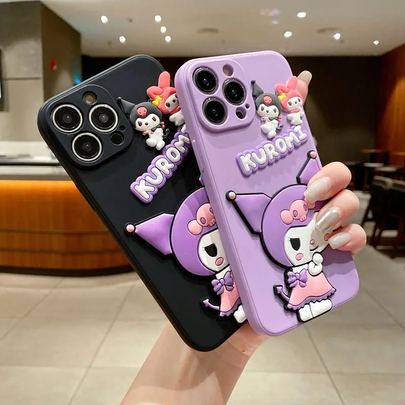 Ốp Điện Thoại Hoạt Hình Kuromi, Mềm Và Dễ Thương, Tương Thích Với iPhone 15, 14, 13, 12 Mini, 11 Pro Max, 6, 6S, 7, 8 Plus, X, XS Max, XR Phụ Kiện 6