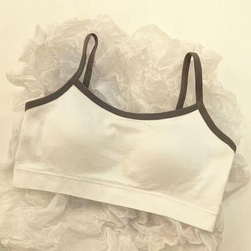Product Introduction of High School Student Underwear for Girls, Developmental Period, Gathered, Anti-Sagging, Detachable, Camisole, Wireless, Tube Top for Girls 9
