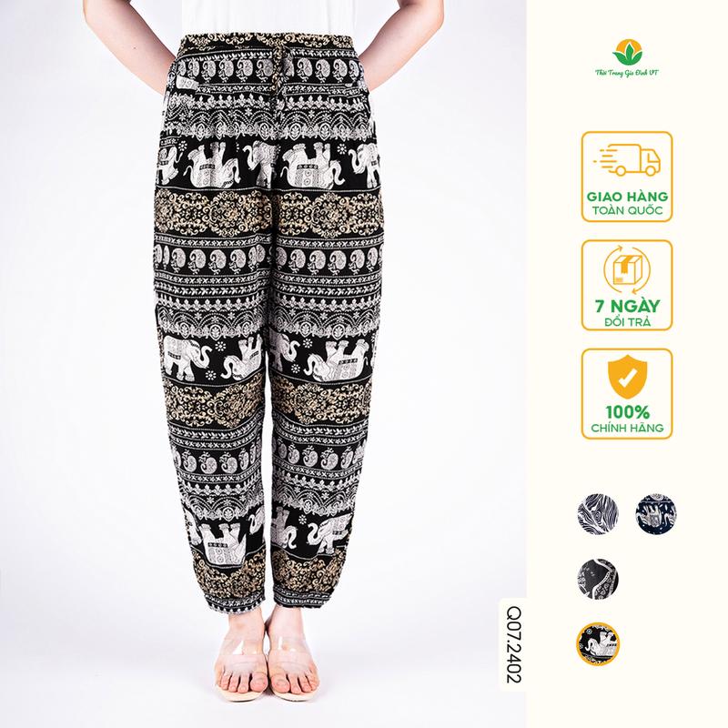 Quần Lanh Nữ Dài Thổ Cẩm Họa Tiết Thời Trang Việt Thắng Q07.2402 - VT  Voi