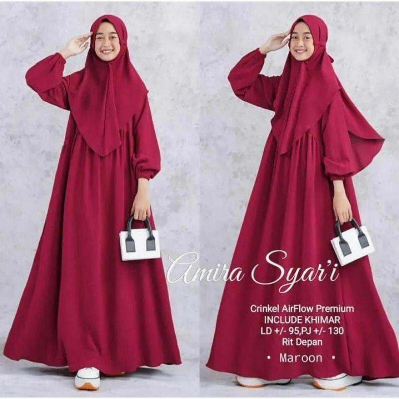 Gamis Terbaru Baju Gamis Kekinian Gamis Remaja Terbaru Gamis Dewasaah Gamis Kekinian Terbaru 2022 Muslim Crinkle Airflow Dress Fit 1