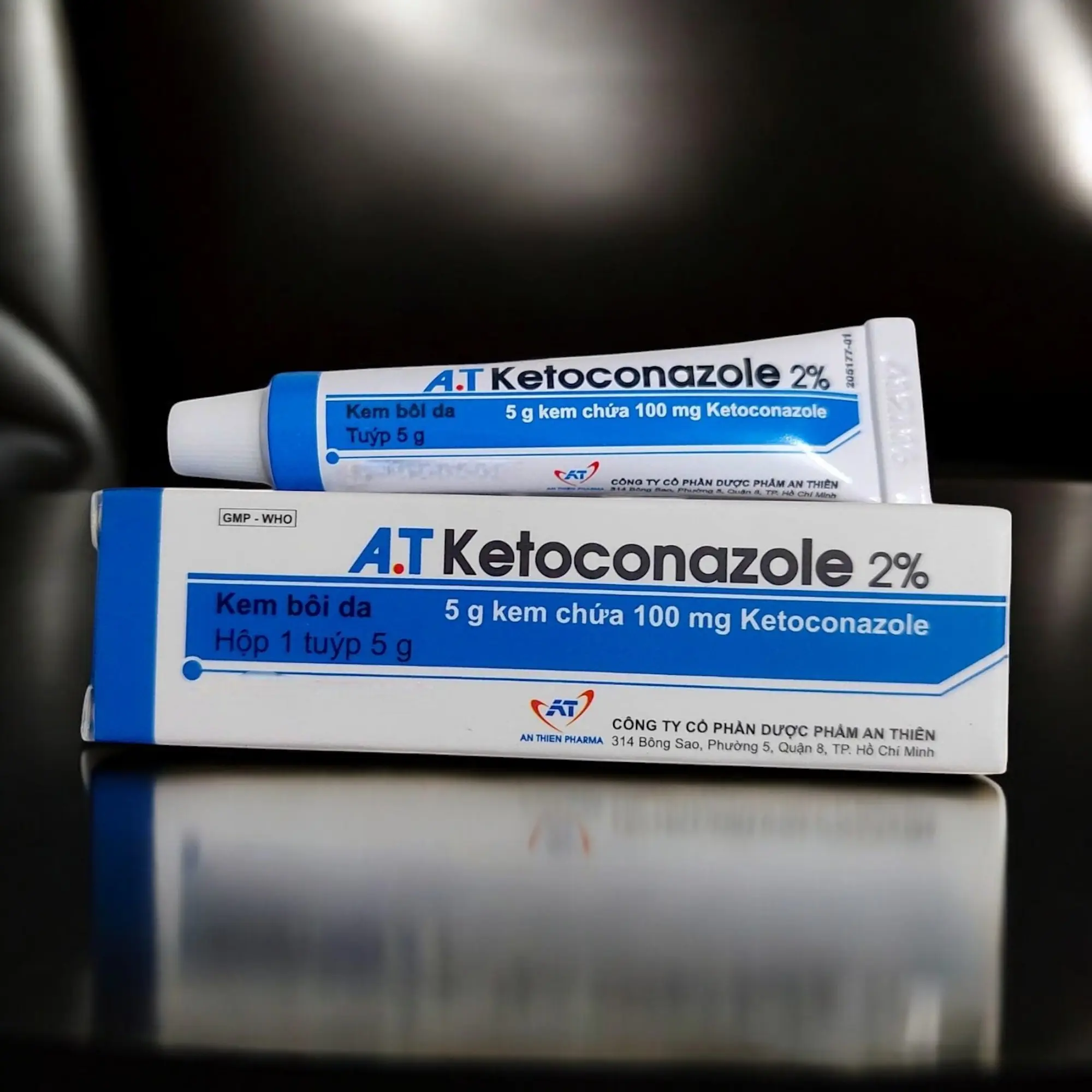 Kem bôi nấm hắc lào lang ben ngoài da A.T Ketoconazol 2% tuýp 5g