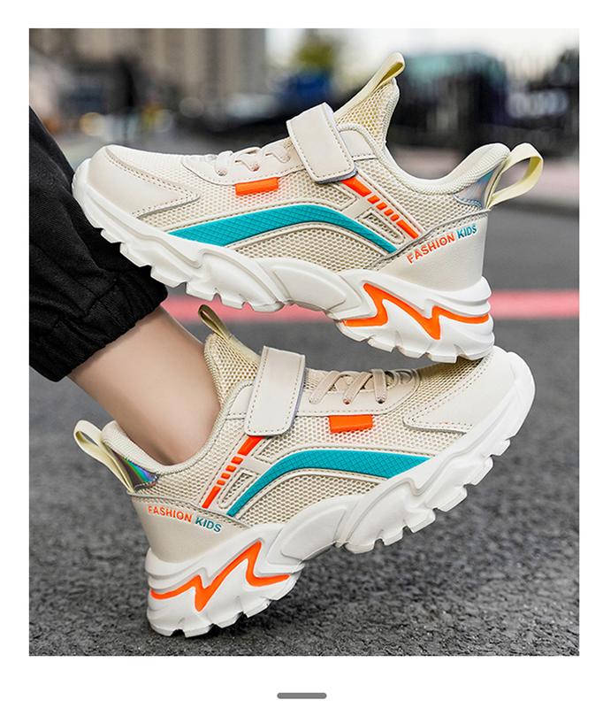 Product Introduction of Boy Shoes 2024 Spring and Summer New Children's Dad Shoes Breathable Mesh White Shoes Student University Style Sneaker 7