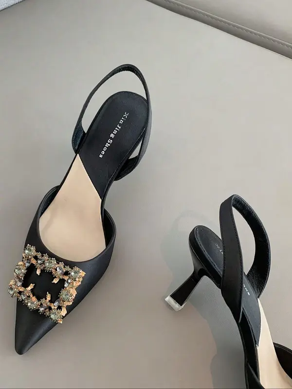 Women's Elegant Rhinestone Decorated Stiletto Heels, Fashionable Pointed Toe High Heel Shoes for Party, Daily Clothing Decor for Women & Girls, Footwear 2