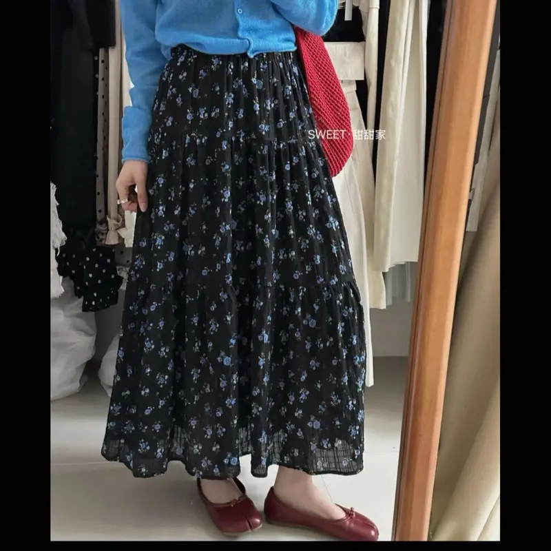 Chân váy hoa dài Thông Thường Jiin store