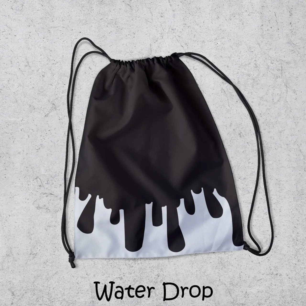 Tas Serut Olahraga New Stringbag Waterproof Pria Wanita Water Drop