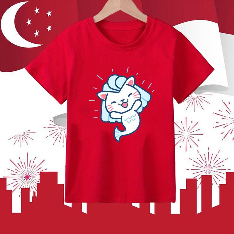Product Introduction of Cartoon  Print Pattern Clothing T-shirt Summer Fashionable Polyester T-shirt Celebrating National Day for Boys and Girls Casual Children Short Sleeved 30
