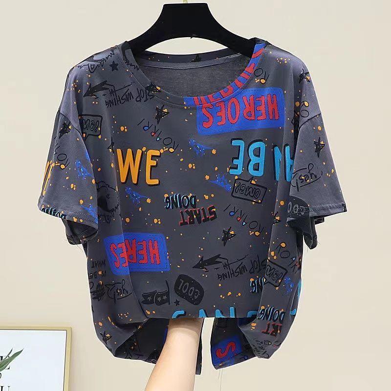 Product Introduction of Áo Thun ngắn Tay Phong Cách Hàn Quốc Mùa Hè Mới, Ngoại Cỡ, Dành Cho Nữ, Dáng Rộng Vừa Vặn, Quần Áo Ngoại Cỡ, Áo Giấu Bụng, [Đánh Giá Tích Cực 1004] 17