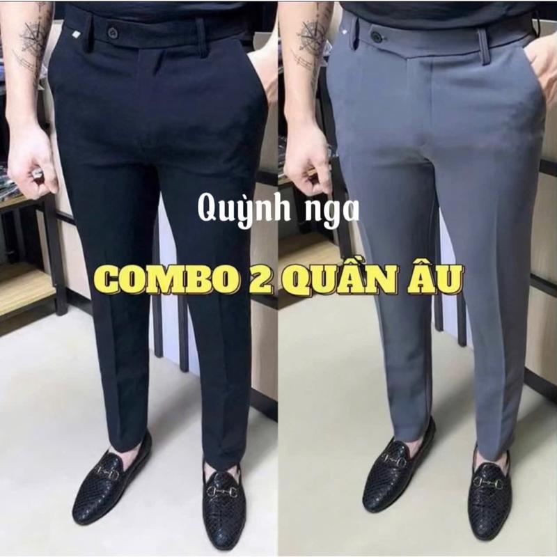 COMBO 2 Quần Âu, Quần Tây nam chất liệu Cotton dầy dặn ,mềm mịn ,co giãn nhẹ ,chống nhăn ,chống xù form ống côn nhẹ Hàn Quốc