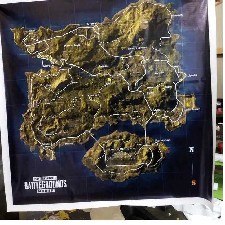 Map PUBGM/BATTLE GROUND Ukuran 100x100Cm 2