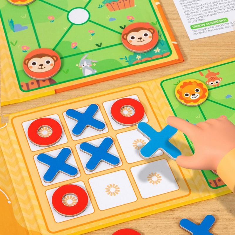 Early Education Toys Toy Magnetic Chess Game Multiplayer Puzzle Children's Magnetic Tic Tac Toe Portable Clip Design Thinking Training Chess Toys Birthday Gifts 6