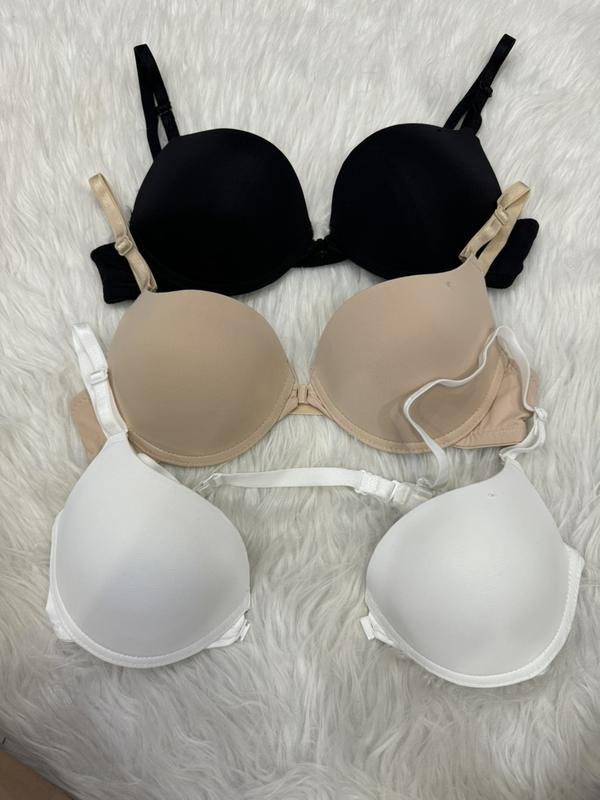  Áo Lót nữ cài trước đệm 2cm dây lưng mảnh có 34.36 Trơn Cotton Độ phủ 3 4 