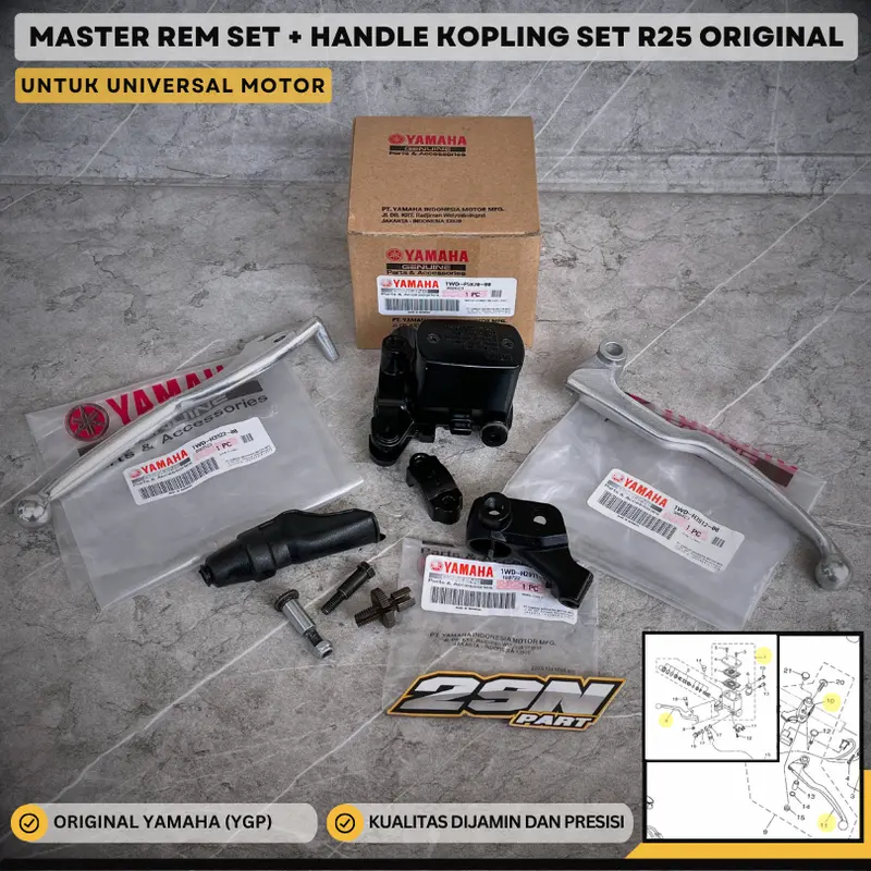 Master Rem Depan YAMAHA R25 RX KING FULLSET (FREE BAUT + KARET HANDLE KOPLING) ORIGINAL YGP | 1WD-F5870-00 1WD-H3912-00 1WD-H2911-00 1WD-H3922-00 0