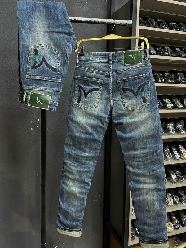 [2 Mẫu Jean Denim Guangzhou 0368-0367] Quần Jean Nam Dài Màu Xanh Đậm & Màu Xanh Was Túi Chữ M Viền Chỉ Nổi 2 Màu 	 J3606 -J3669 Chi Tiết Như Hình.
