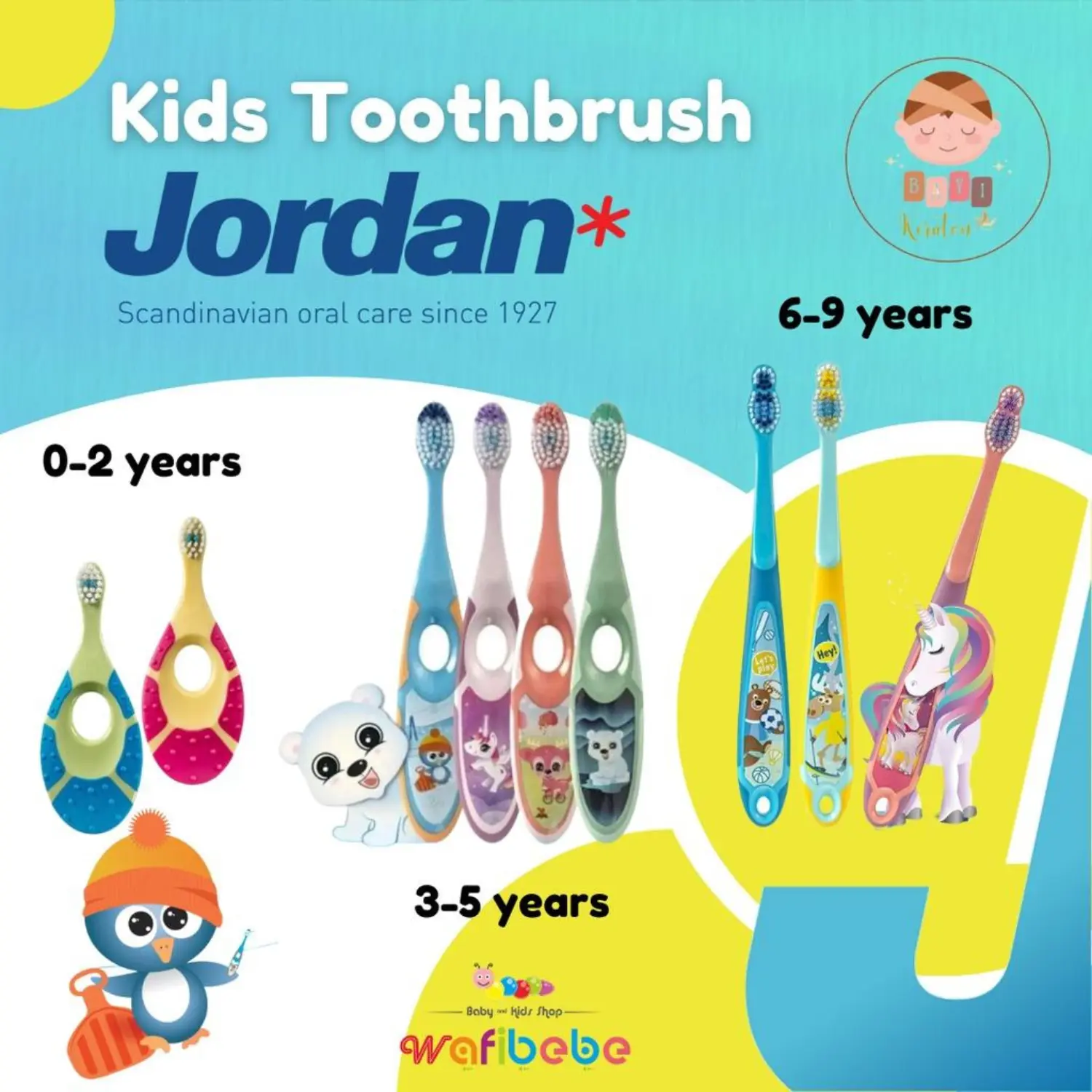 Jordan Sikat Gigi Oral Care Kids Tooth Step 1 - 3  Anak Bayi 0 - 9 Tahun Anak-Anak Brush