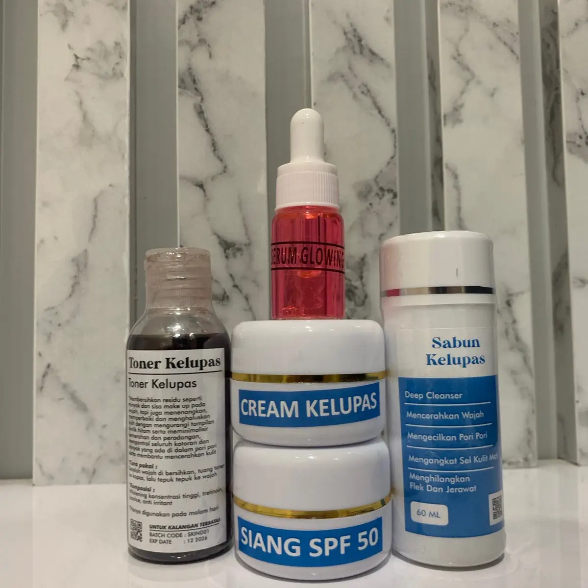 Paket kelupas perontok flek 5in1/ PAKET KELUPAS UNTUK FLEK TEBAL/ MELASMA