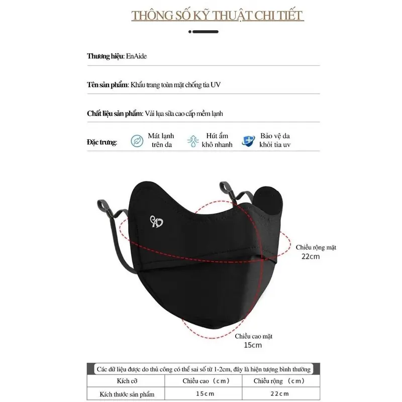 Khẩu trang chống tia UV có logo ĐỔI MÀU chống nắng UPF 50+ che kín toàn mặt 4