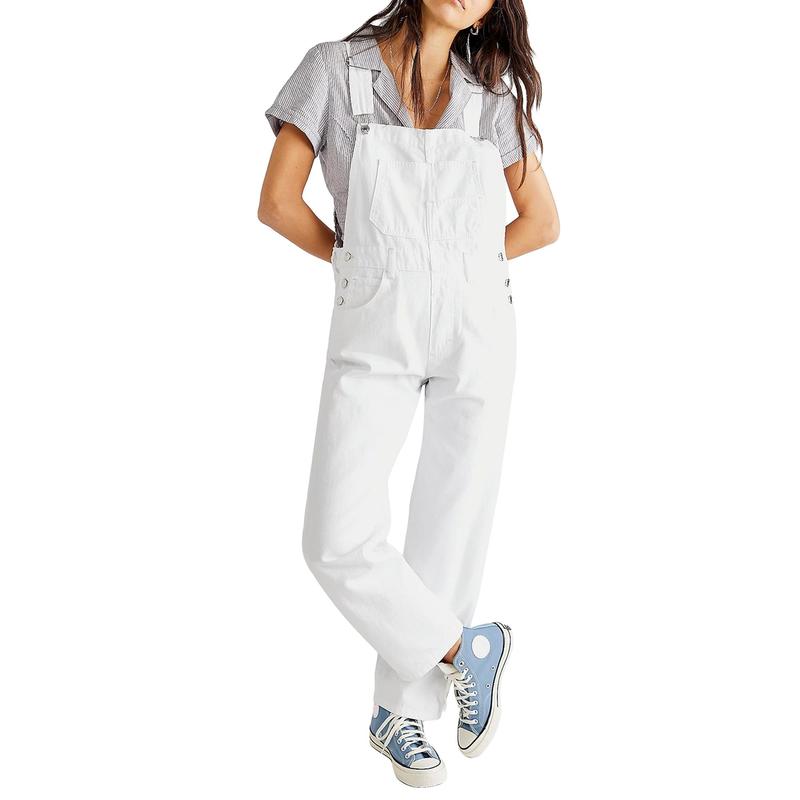 Product Introduction of Women Fashion Denim Long Jumpsuit Casual Spaghetti Strap Wide Leg Romper Pants Summer Baggy Bib Overalls 39
