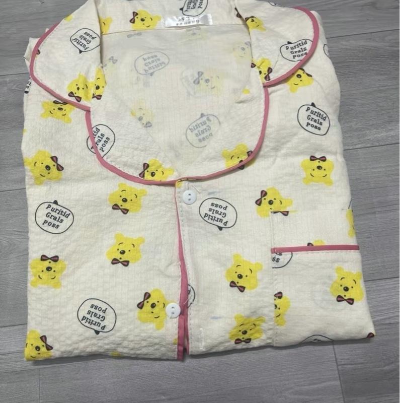 Product Introduction of (145cm-162 cm)bộ pijama (ÁO CỘC _QUẦN DÀI) chất đũi xốp mềm mại nhiều họa tiết  HÌNH CUTE Nữ 7