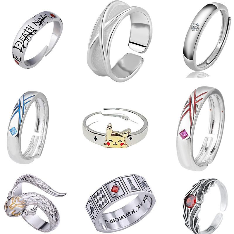 Anime Death Note Ring Death Note Letter Ring Red Crystal Ring - TikTok ...