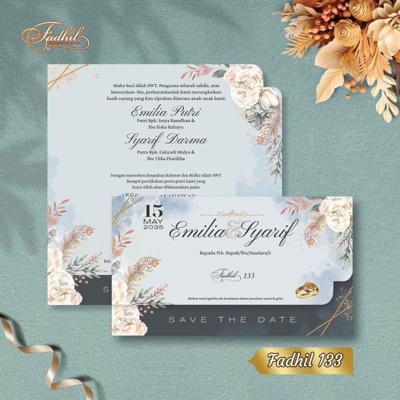 Undangan Pernikahan Kekinian   FADHIL 133 Elegan Modern Paket Lengkap 100 PCS Gratis Label & Plastik - JanjiKita | Default