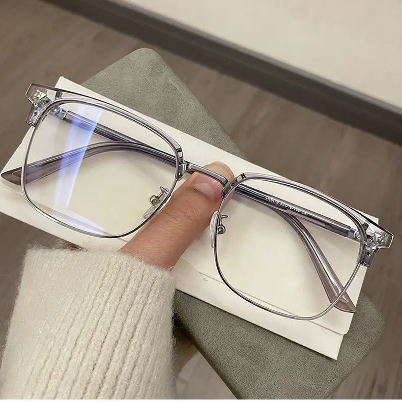 ￼Mắt kính gọng chữ nhật nửa viền phong cách retro thời trang Hàn Quốc - Mắt Kính Thuý Nhi 2
