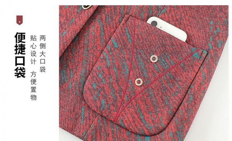 Product Introduction of Áo khoác phù hợp với bà mẹ trung niên và cao tuổi béo mùa thu Áo khoác rộng rãi cho mẹ Quần áo cũ có túi lớn 70 tuổi 6XL 6