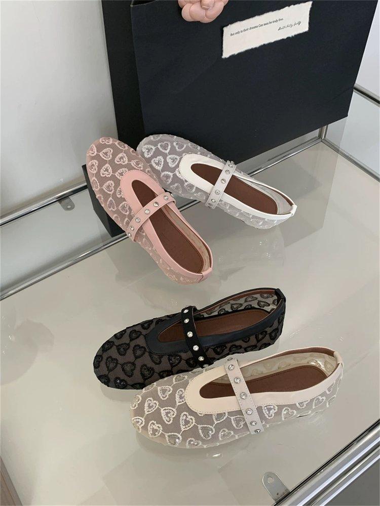 Product Introduction of Flat Shoes for Women Round Toe Mesh Soft Sole Slip-On Fashion Mary Jane Shoes Sizes 35-40 20