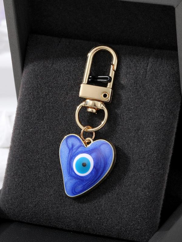 Evil Eye Design Heart Shaped Pendant, Fashionable Pendant for Women & Men, Trendy All-match & Exquisite Jewelry for Birthday Gift 3