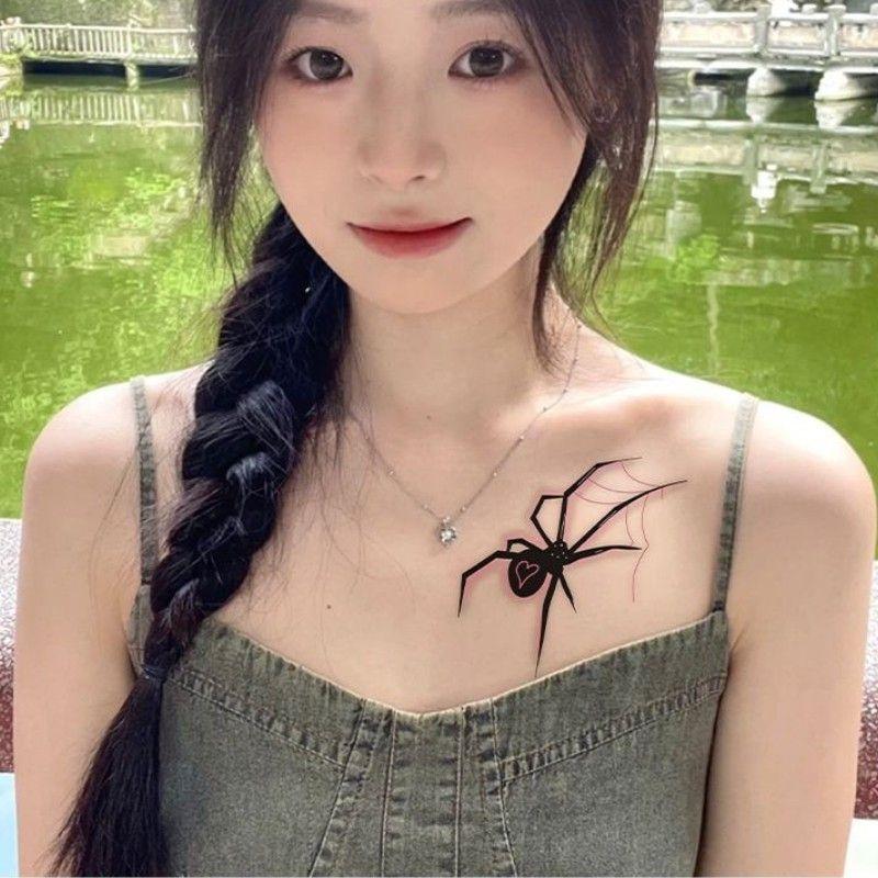 Hình Xăm Tạm Thời Không Thấm Nước, Nhện Đen, 1 Tờ, Hình Xăm Henna, Hình Xăm Tay Áo Làm Đẹp, Nhãn Dán 1