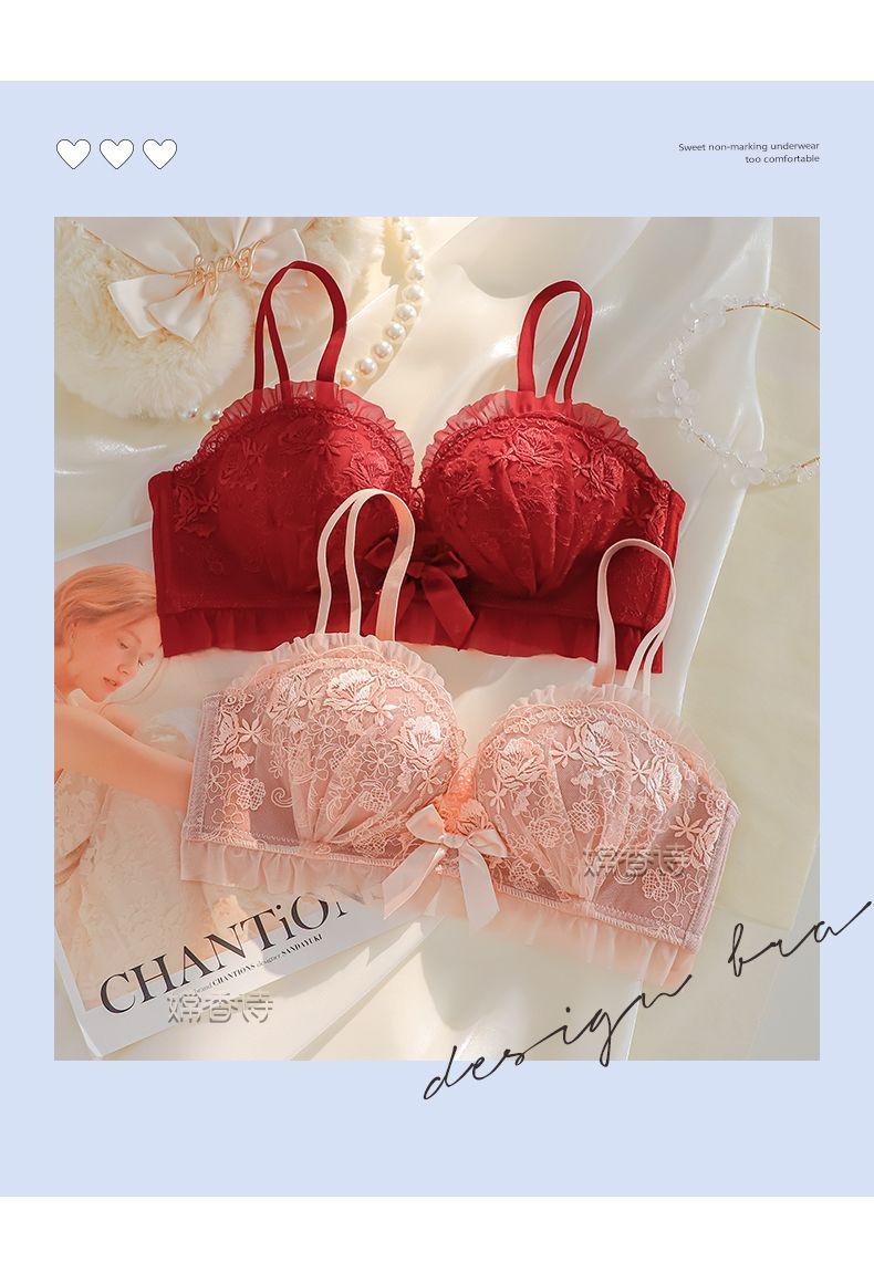 Product Introduction of Bra Lace Wireless Bra for Small Busts, Side Support, Lingerie, Comfort, Bridal, Print,  Anti-Sagging, Sweet & Sexy Design, Push-Up Bra for Women Womenswear 31
