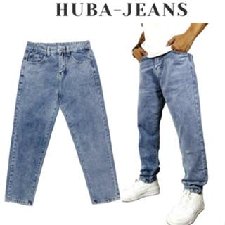 Quần jean dáng form suông rộng quần bò baggy trơn ống rộng nam dễ phối đồ, chất jean đẹp xanh ánh vàng Retro HUBA JEANS Pants Menswear Ong Có Túi Cotton Loang Denim grind  wash jean han quoc 4