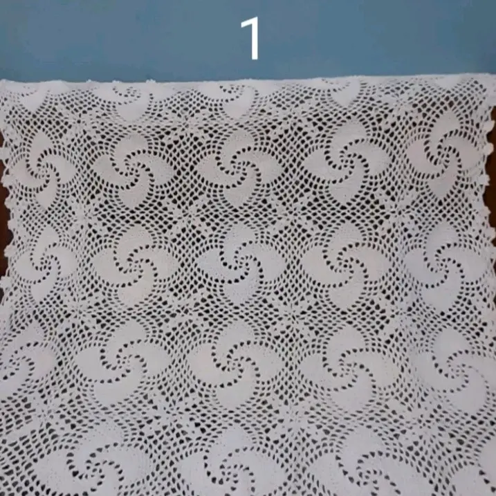 taplak meja rajutan ukuran 90x90cm Taplak Meja 2