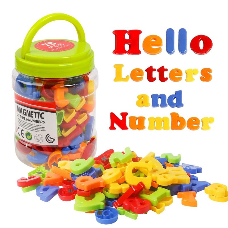1 Set Magnetic Alphabet & Number Learning Toy, Vocabulary Learning Toy Set, Preschool Learning Spelling Counting Toy, Math Learning Toys, Valentine's Day Gift, Kids Toys 0