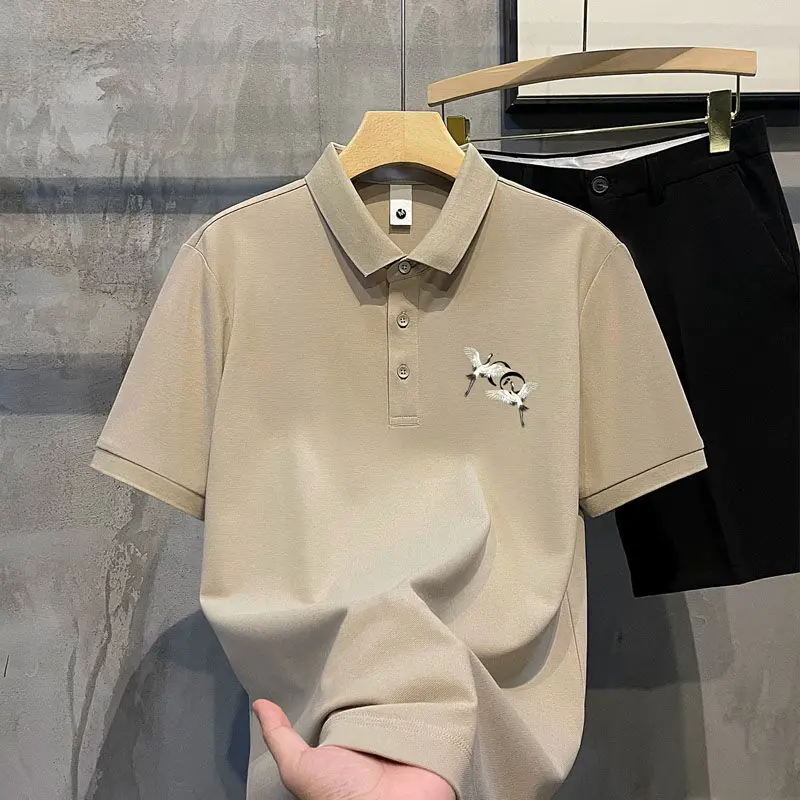 Multicolor! New Printed Polo Shirt Short-Sleeved T-shirt Fashion Tops Men