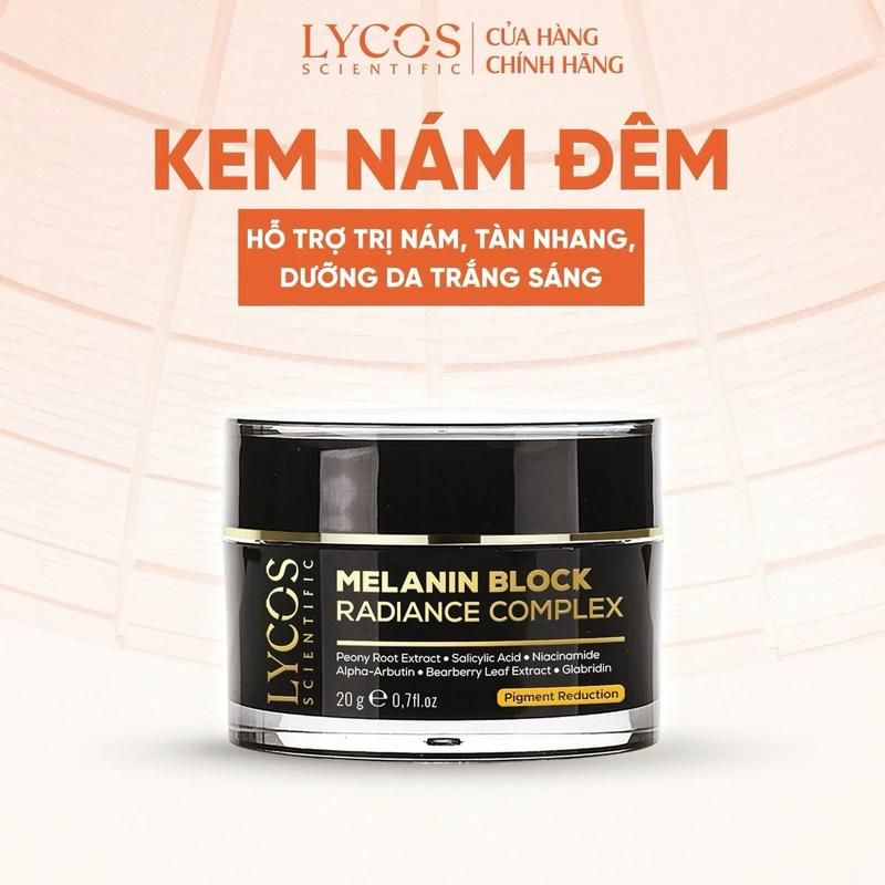 Kem Nám Đêm LYCOS Melanin Block Radiance Hỗ Trợ Giảm Nám, Tàn Nhang & Dưỡng Da Trắng Sáng 20g