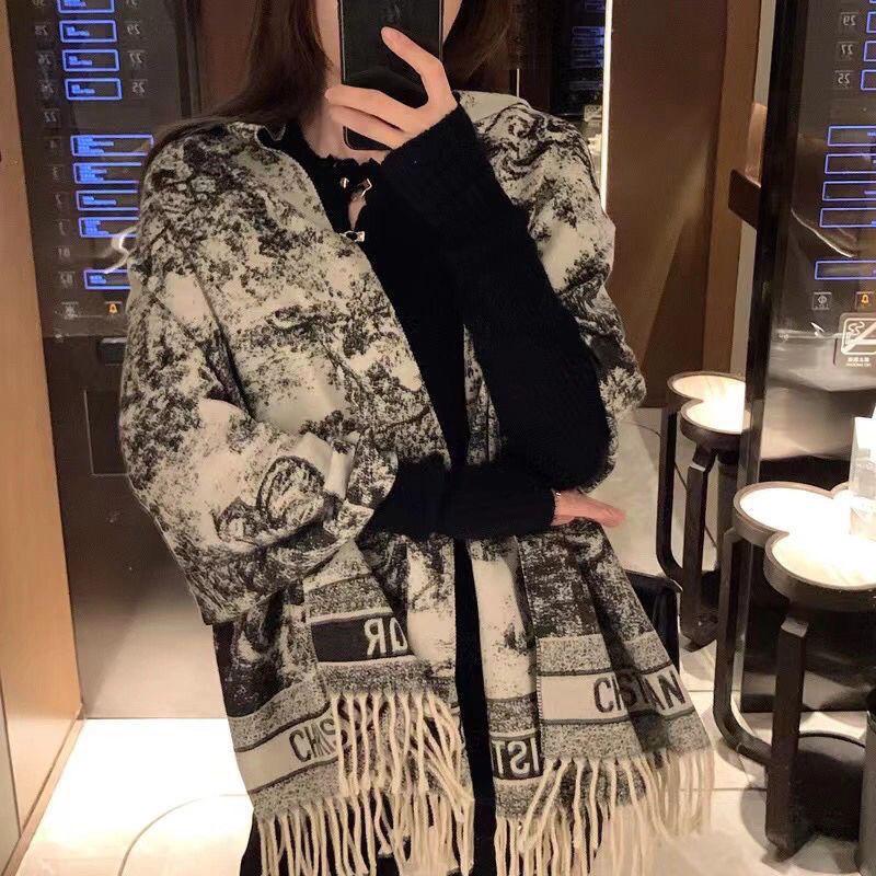 Khăn Quàng quàng cổ, Phong Cách Zhao Lying Cùng, Hàng Mới Về Cho Mùa Thu Và Mùa Đông, Khăn Choàng Dài, Chất Liệu Giống Như Cashmere, Cực Dày, Sử Dụng Kép, Dễ Phối Đồ, Khăn Quàng Quàng Cổ Ấm Áp 3