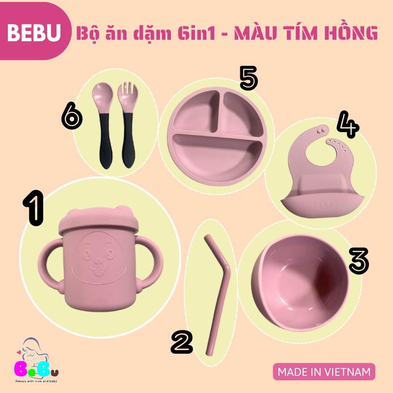 [LIVESTREAM] BEBU Bộ ăn dặm Silicon Cao cấp 6in1 cho bé (2 màu lựa chọn)