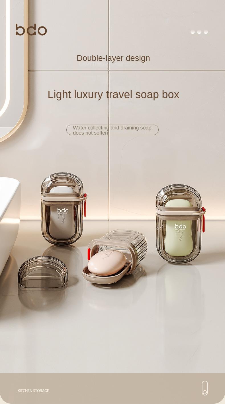 Product Introduction of Soap Box Travel Portable Mini Small Soap Box Sealed Draining with Lid Soap Oxes Transparent Light Luxury Premium Locking Odor Soap Boxes Soap Protective Case Portable Soap Oxes Removable Soap Boxable 0